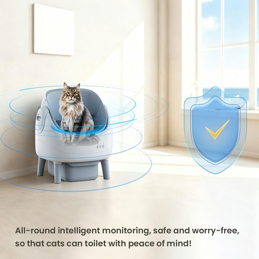 Умный лоток для кошек Crigge MINI-C, Открытая конструкция, Система самоочистки, Управление через приложение WiFi, Отслеживание здоровья, Ультратихая работа 35 дБ