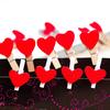 20 Pcs Stylish Wooden Red Love Heart Pegs Photo Paper Clips Wedding Decor Craft KTY