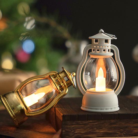 LED Candle Retro Style Hanging Hook Design Glare Free Energy-saving Wide Application Decorative Plastic Romantic Mini Desktop LED Lantern Party