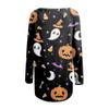 Women's Fashion Casual Long Sleeve Halloween Print Round Neck Pullover Top Blouse