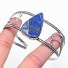 Natural Lapis Lazuli Gemstone 925 Sterling Silver Cuff Bangle Adjustable S0z94