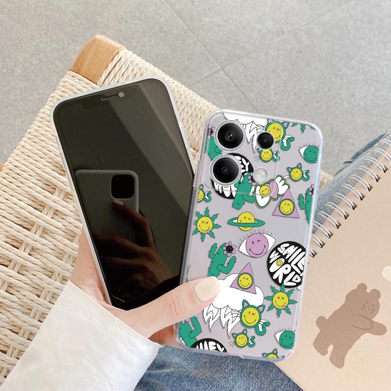 Чехол Graffiti Expression для iPhone Samsung A55 M34 S24 Xiaomi Redmi 13 Pro 14 Huawei Honor, противоударный бампер для телефона TPU, устойчивый к царапинам, прозрачная задняя крышка