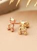 Minimalpiercing 14K Cubic Zirconia Ribbon Teddy Bear Piercing Earrings