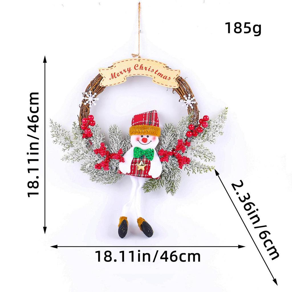 Handmade 3D Rattan Reindeer Christmas Wreath - Door or Wall Hanging Decoration