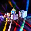 Funny Mixing Color Cube Sun Catcher Rainbow Crystal Cubes Optical Dispersion Prism  Office