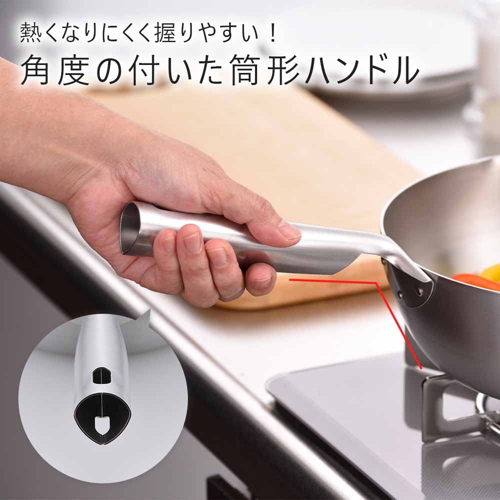 Shimomura Kikaku KOGU 3-Layer Stainless Deep Frying Pan, 24 cm, Gas and IH