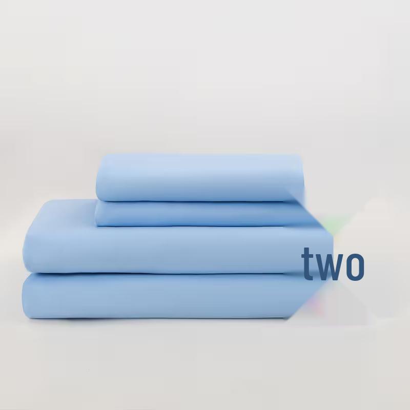 Solid Color Brushed 90g Fitted Sheet, Flat Sheet, and Pillowcase 4-Piece Bedding Set