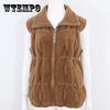 Women's Winter Faux Mink Fur Vest Lapel Jacket Sweater Thick Zipper Camisole