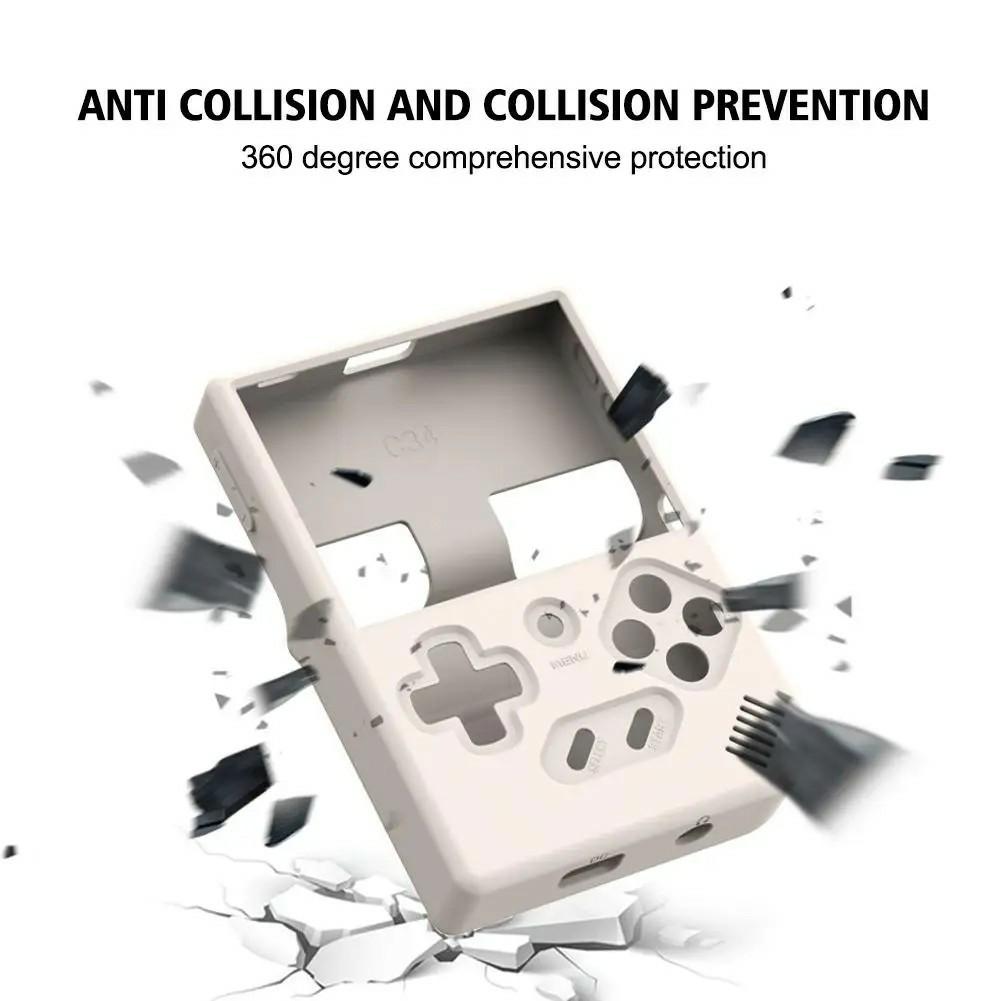 For ANBERNIC RG35XX Plus Silicone Case Handheld Gaming Console Sleeve Cover with Strap