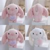 Charming Pink Plush Bunny Keychain Miniature Cuddly Doll Perfect For Children's Presents