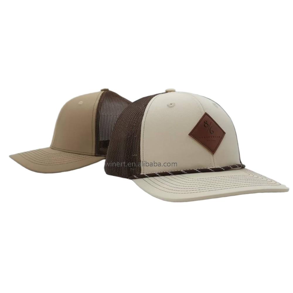 Fishing Embroidered Woven Patch Logo 6 Panel Dad Hat Mesh Snapback Gorras Richardson 112 Trucker Hat Custom Caps