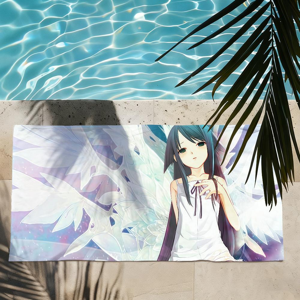 Полотенце Saya no Uta The Song of Saya Быстросохнущие Пляжные Полотенца Подходят Для Бассейнов Кемпинга Йоги И Тренажерного Зала