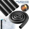 Pipe Insulation Foam Tube Foam Tubing Black Pipe Cover Heat Preservation Outdoor Water Pipe Insulation Freeze Protection Foam