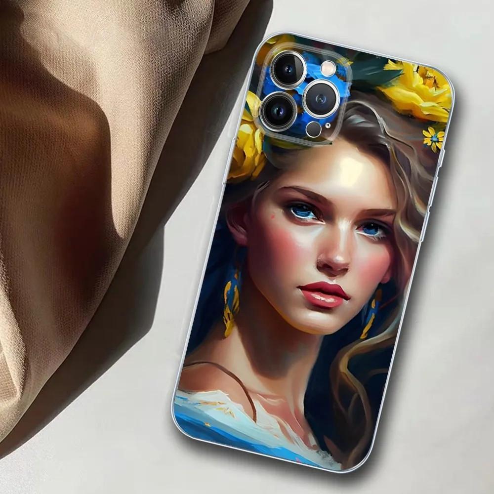 Чехол для мобильного телефона iPhone15, чехол для мобильного телефона Ukrainian Girl, окрашенный чехол с защитой от падений, чехол для мобильного телефона с защитой от падений.