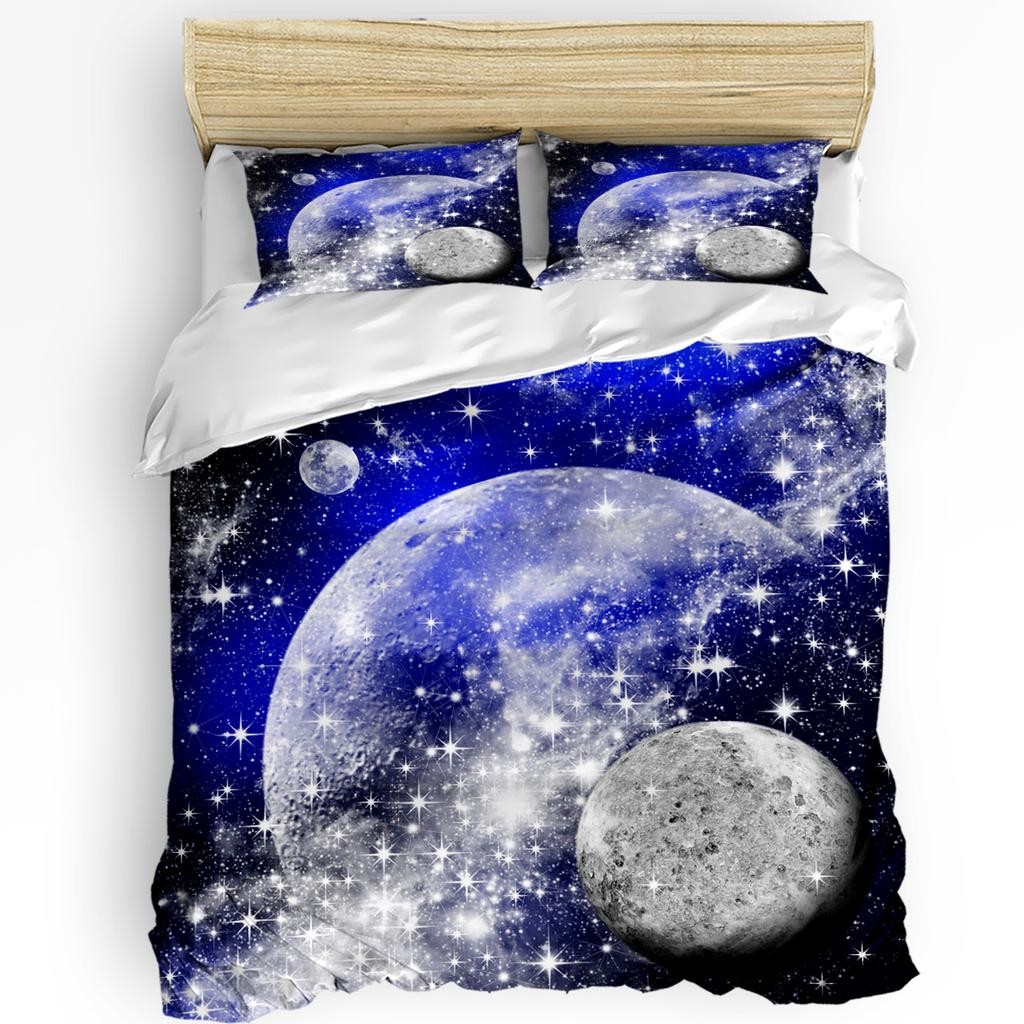 3pcs Bedding Set Universe Space Rocket Cartoon White Home Textile Duvet Cover Pillow Case Boy Kid Teen Girl Bedding Covers Set