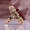 Rose Gold Color Daily Hollow Rings Horse Eye Red Artificial Zircon Unique Women Rings