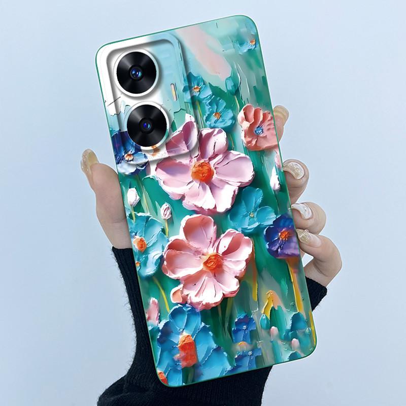 Чехол для Realme C55 NFC Realme C55 4G Narzo N55 2023 Телефон Чехол Милый Панда Сладкие Девочки Кошки Мягкий Силикон Ударопрочный Чехол