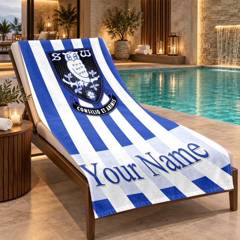 Custom Name Sheffield Wednesday Beach Towel Personalized Text Soft Towel Swimming Travel Bath Gift