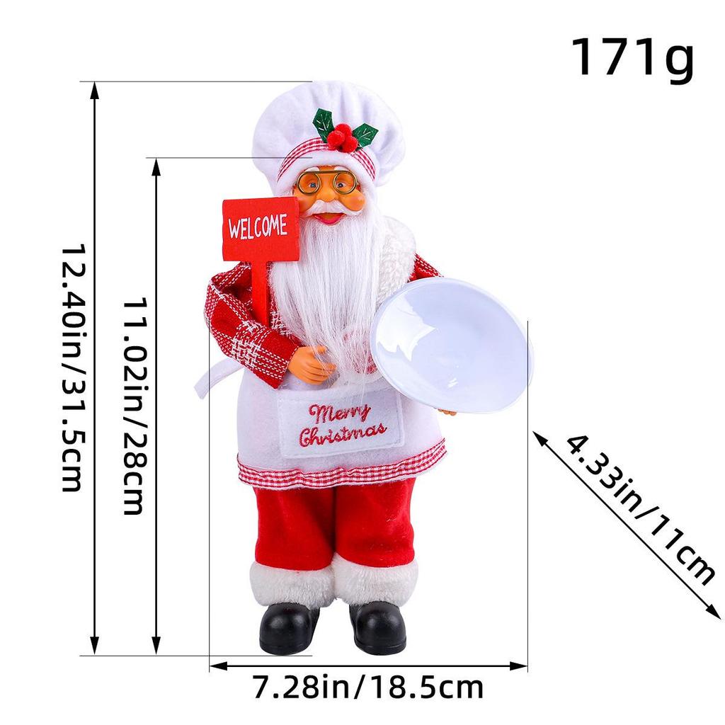 Cross-Border Santa Claus Ornament: Cute Christmas Doll Holding Gift for Window Decoration