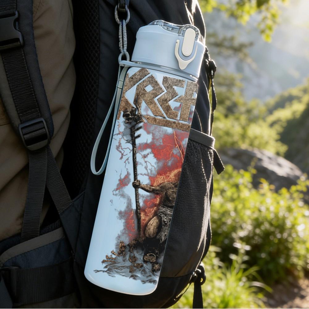 1PC Kreator Band 750ml sports water bottle leakproof straw lid outdoor office home