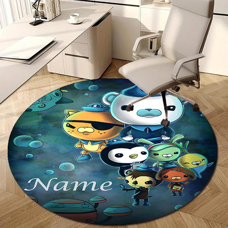 Personalized O-OCTONAUTS Round Chair Office Rug - Perfect for Mat, Office Chair & More - Ideal Gift for Birthdays and Holidays