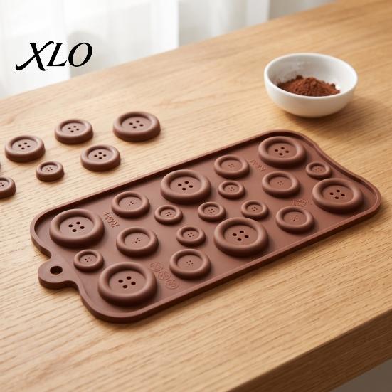 Button Chocolate Molds 19-Hole Silicone Molds, Three Sizes DIY Cake Decorating Tray, Cupcake Topper Makers Flexible Easy Release Baking Gadgets