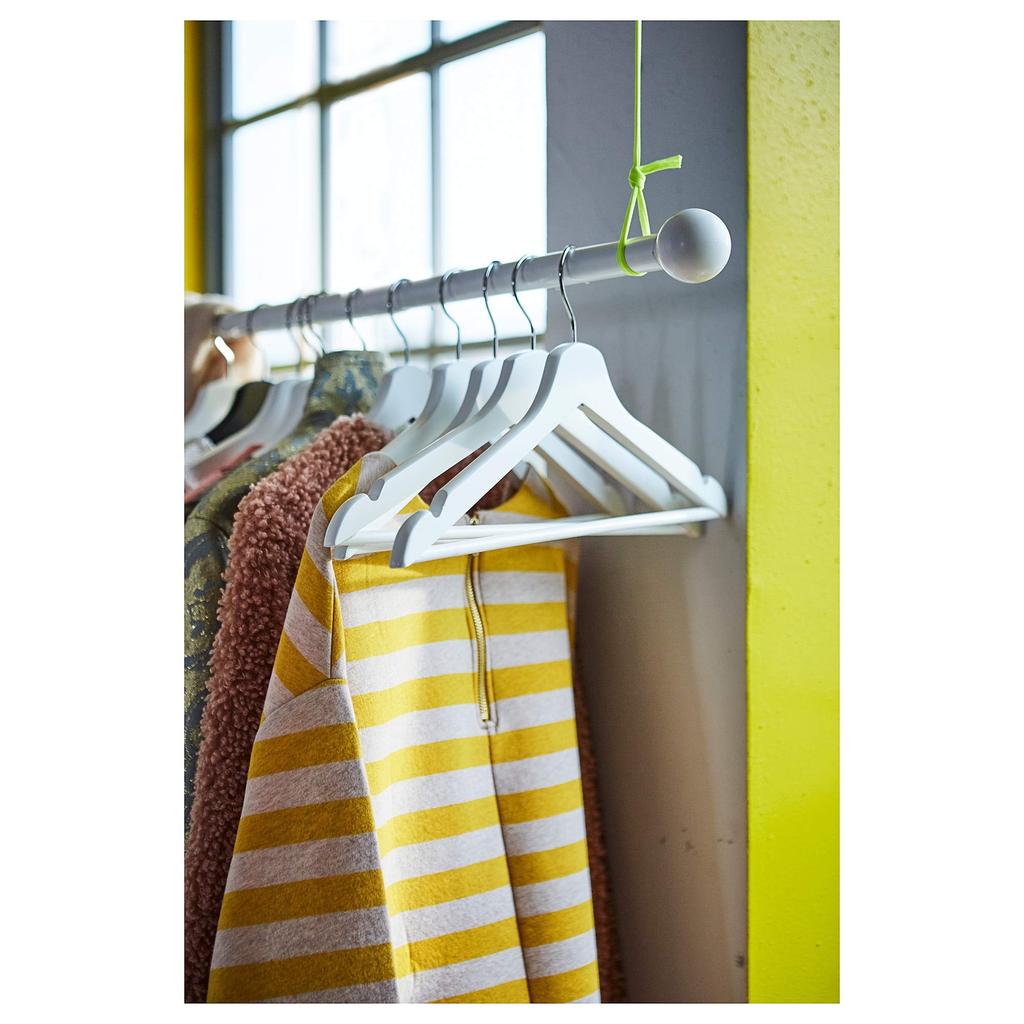 IKEA BUMERANG Solid Wood Clothes Hanger with Recessed Shoulders for and Camisoles Sets Suits, Jackets, (2 (16 Pieces), White)