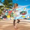 Vibrant World Of Toca Life Beach Towel, Quick-drying, Easy to Care for, Suitable for Both Fitness and Beach Vacations,Sports Essential