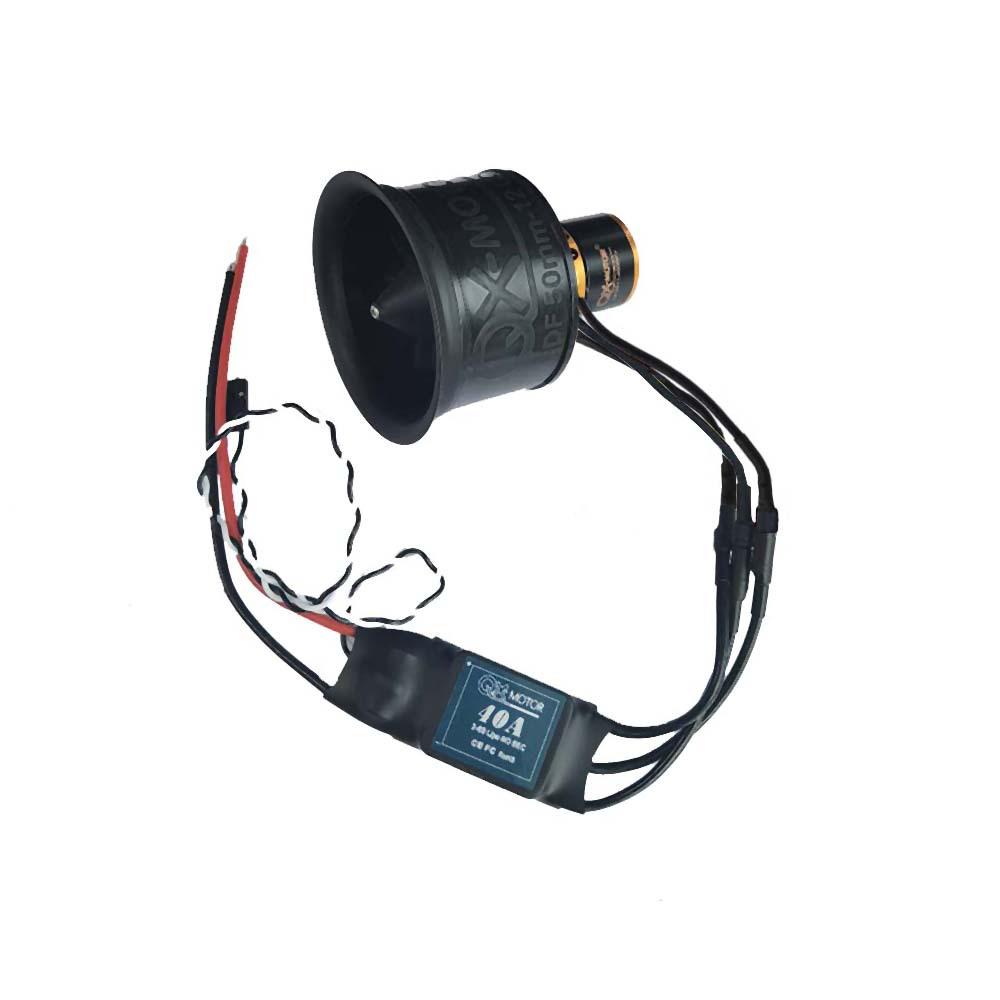 50mm 12-Blade Ducted Fan with Forward/Reverse Propeller, 4600KV Outrunner Brushless Motor, and 40A ESC EDF System