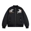 Unisex Cotton-Padded Baseball Jacket Lightweight Casual Bomber Outerwear Winter