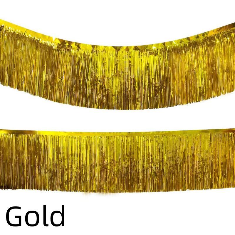 2/1 упаковка фольгированной бахромы гирлянды металлической мишуры растяжки баннеры для парада поплавки день рождения свадьба рождественская вечеринка декор