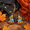 Lightweight Ear Jewelry for Teens 1 Pair Halloween Drop Dangle Earrings Women, Acrylic Pumpkin Durable Non Fading Black Cat Earrings, Holiday