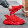 Fashion Red Casual Men's Sports Shoes Original Chunky Designer Shoes Men Trendy Outdoor Breathable Lace-up Platform Sneakers Man