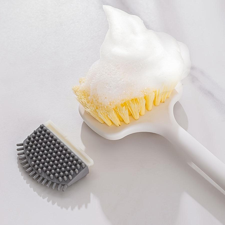 1 шт. Щетка для мытья ног с длинной ручкой для домашнего использования, идеально подходит для отшелушивания и чистки ног и спины в ванной комнате.