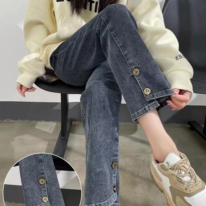 #Беременные женщины сигаретная трубка высокая эластичность джинсы персонализированная весна и осень верхняя одежда брюки для живота повседневный свободный модный мать
