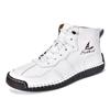Sailing Couple High-top Shoes, The Same Retro Tooling Boots for Men and Women, Spring Soft-soled Versatile Casual Leather Shoes