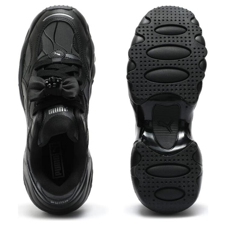 Puma Pulsar Клин Устойчивые к истиранию Низкие Кроссовки на массивной подошве Женские Черные 400973-01