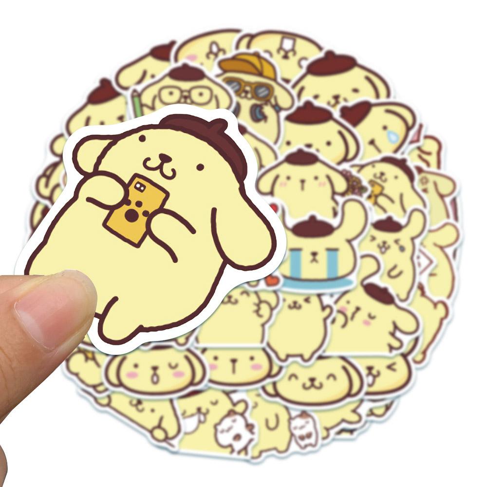 10/30/50 шт. Мультяшные стикеры Pompom Purin Sanrio, смешные кавайные аниме-стикеры для скрапбукинга, скрапбука, автомобиля, водонепроницаемые наклейки