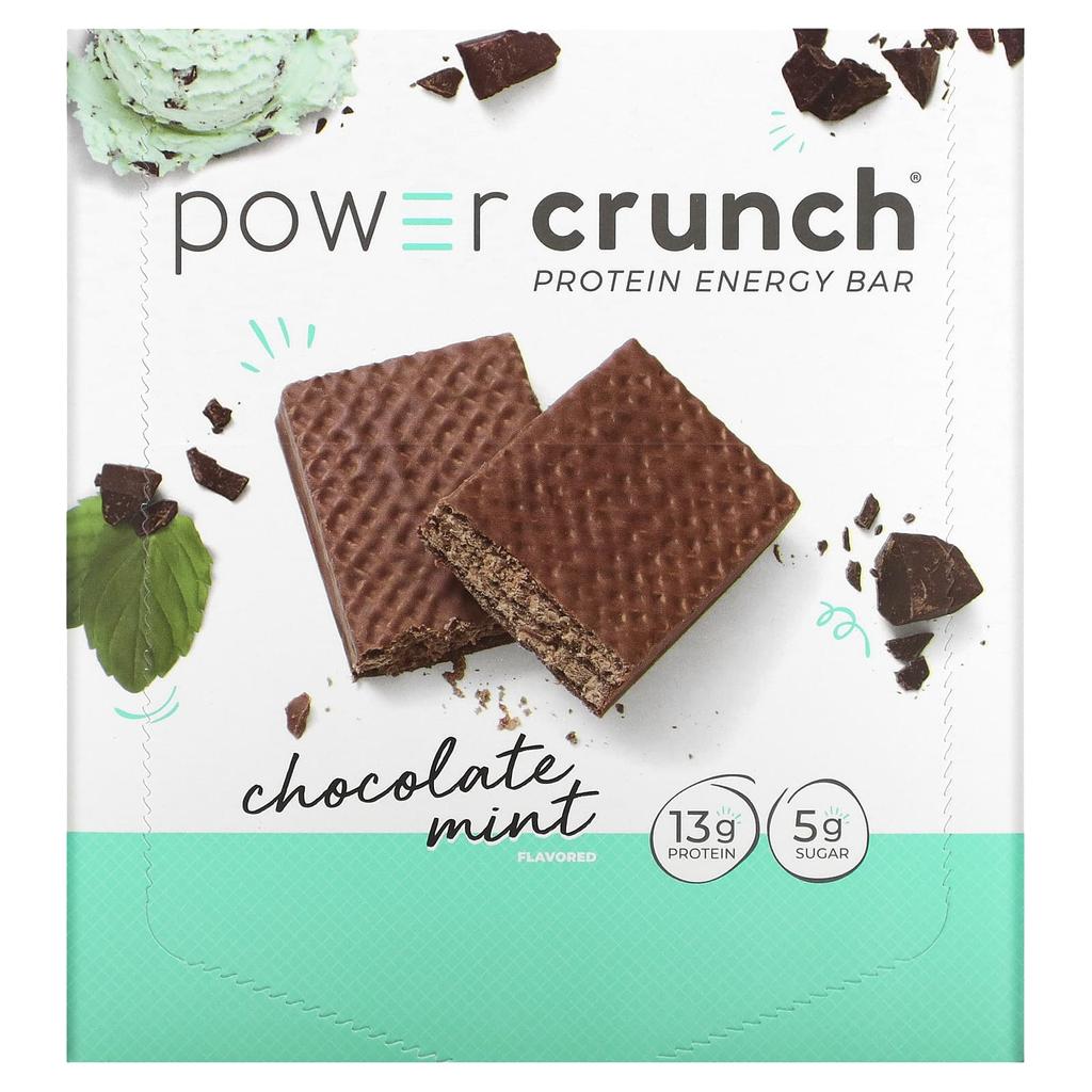 BNRG Power Crunch Protein Energy Bar, Chocolate Mint, 12 Bars, 1.4 Oz (40 G) Each