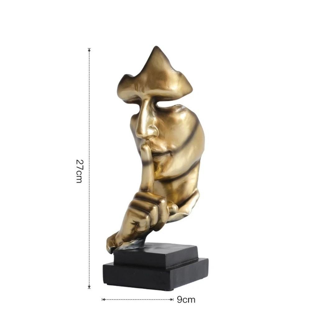 Desktop Keep Silence Statue Office Decor Silence Thinker Decoration Face Sculpture  Home
