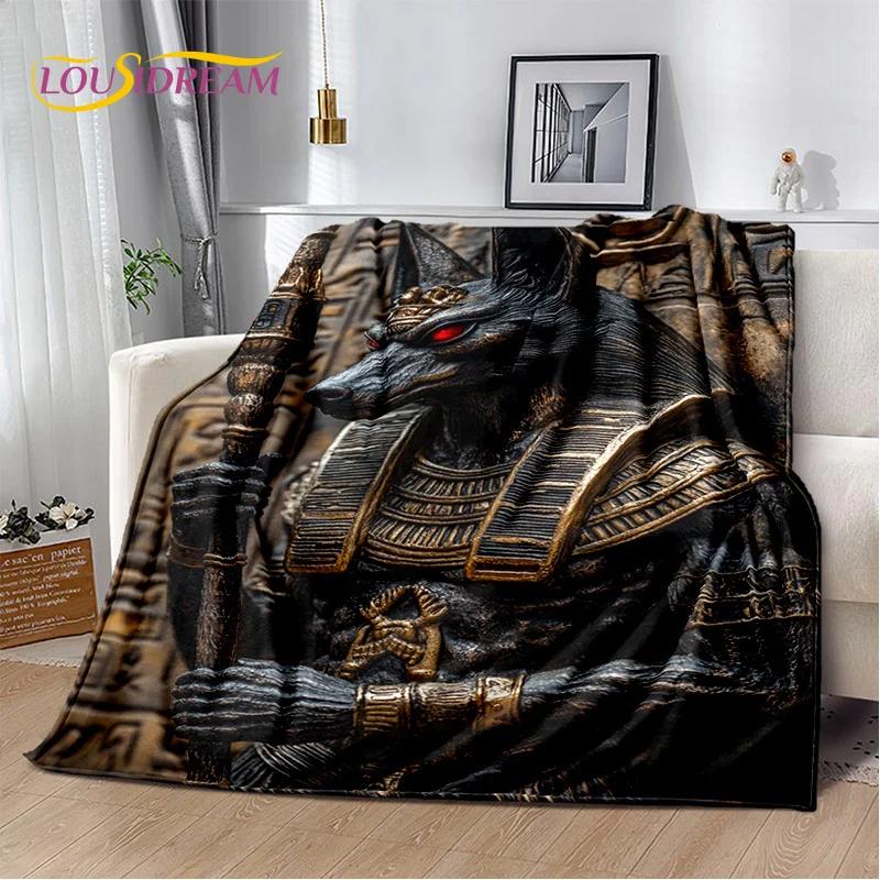 2025 Ancient Egypt Death Anubis Pharaoh Horus Mythology Soft Blanket,Soft Throw Blanket for Home Bedroom Bed Sofa Cover Child