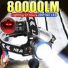 80000LM Мощный налобный фонарь USB Перезаряжаемый налобный фонарь Большая апертура XHP360 Светодиодный налобный фонарь Кемпинг Рыбалка Головной фонарь