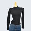 Autumn and Winter Pullover Top Slim Fit Short Solid Long Sleeve Basic Knit Sweater Bottoming Shirt Women Clothes All-Matching