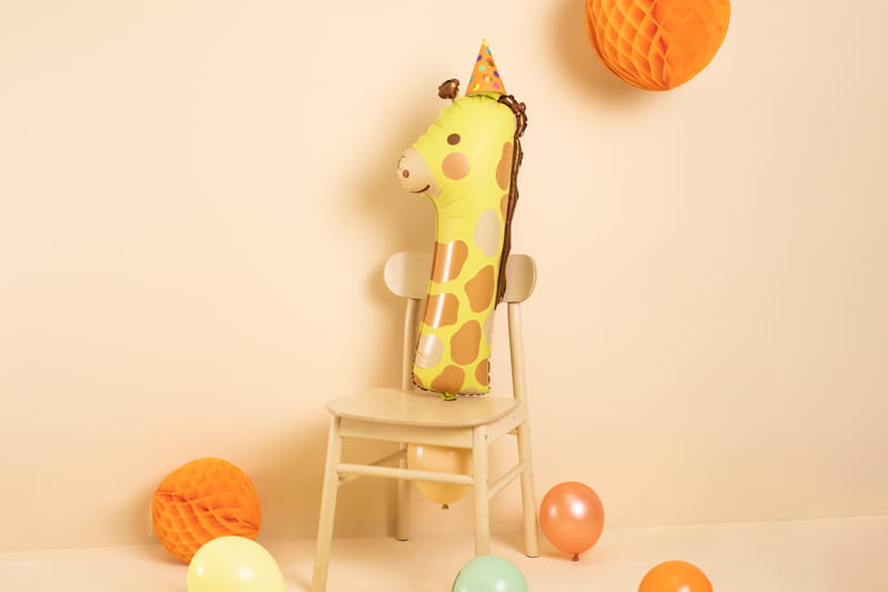 Partydeco Balon Foliowy Cyfra 1 Zyrafa 42X90 Cm Mix