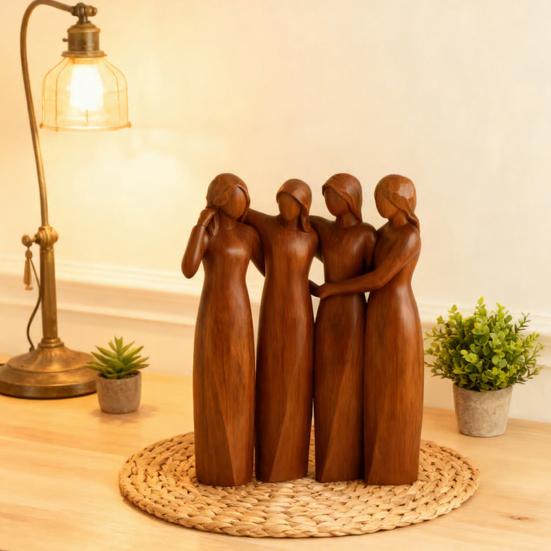 Смола Фигурка Четыре Сестры Женская Дружба Праздник Статуя Скульптура Украшение Декор для Дома Офиса Рабочего Стола