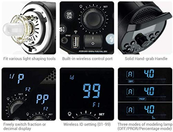 Студийная вспышка GODOX DP600III Цветовая температура 5600K Мощность 600 Дж Беспроводная система 3 режима моделирующего света с креплением Bowens 2.4G [Товар]