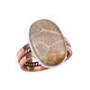 Кольцо из натурального ископаемого коралла из стерлингового серебра 925 пробы в двух тонах S.10 M6i95