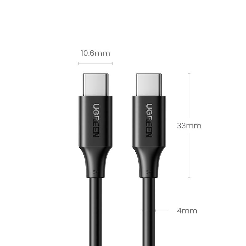 Ugreen Premium 100W USB-C Fast Charging Cable, 5A, 480Mbps, 1.5m - Black