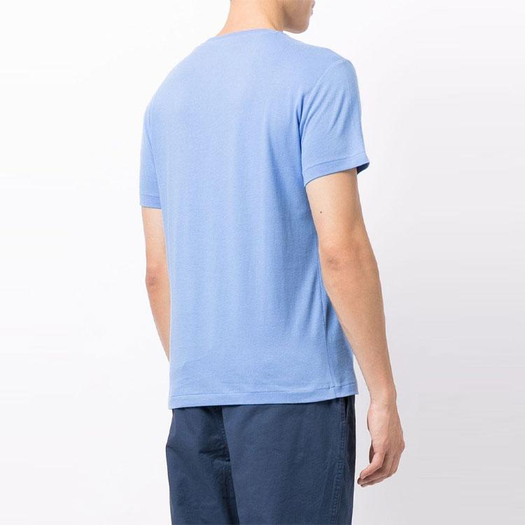 Polo Ralph Lauren Ss22 Логотип Вышитый Повседневный Круглый вырез Короткий рукав Футболка Мужские Футболки Синий 710671438-230