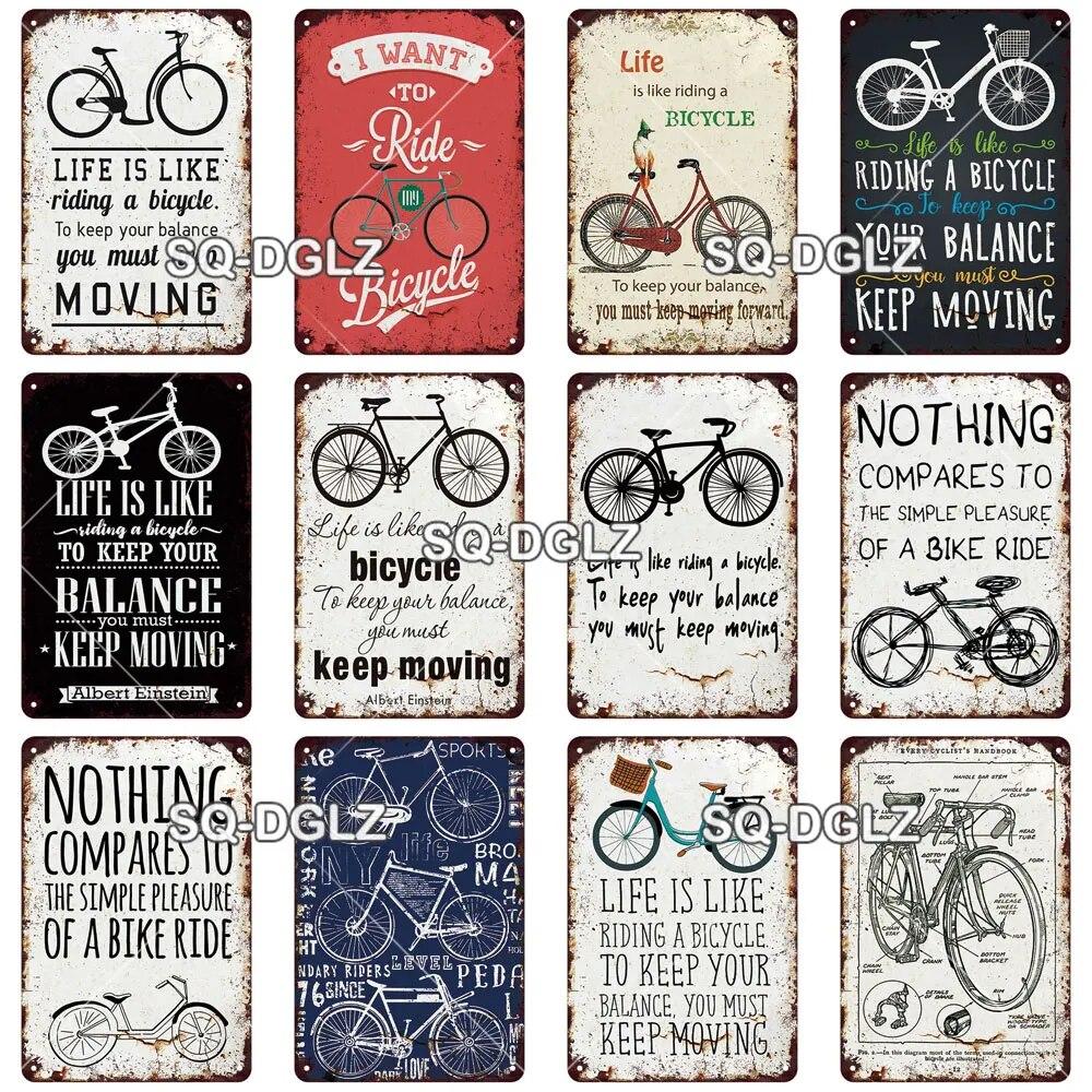 [SQ-DGLZ] Винтаж Ретро Ride Bike Life Оловянная вывеска Металлическая вывеска Магазинная тарелка Домашний бар Наклейка на стену Украшение Табличка Плакат Декор Подарок